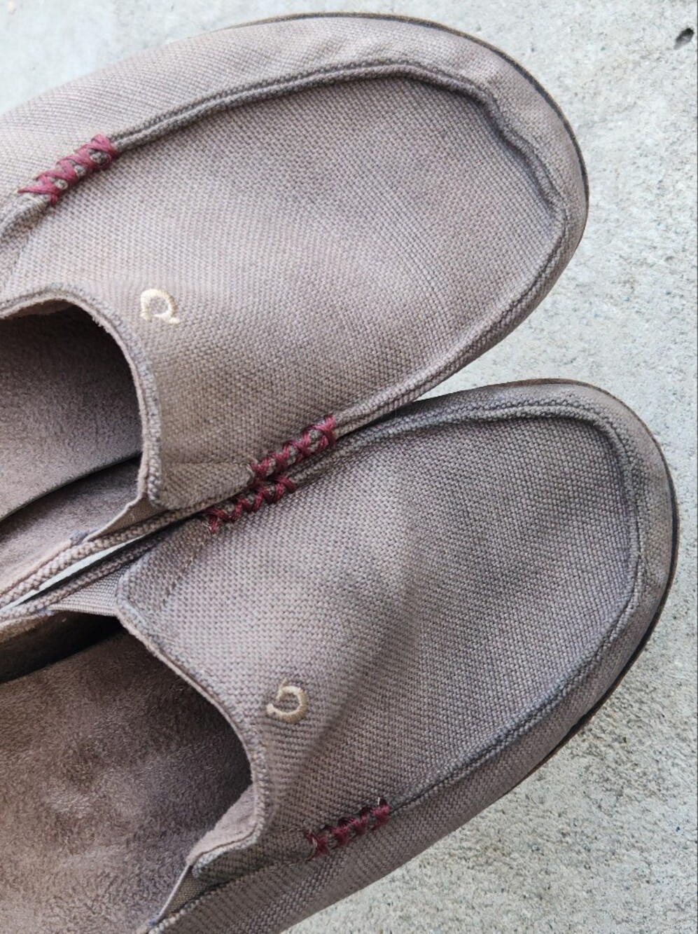 Olukai Moloa Kapa Slip On Canvas Brown Comfort Loafers Men's 12 Eu 45 - Picture 11 of 11